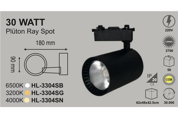 30 Watt Ray Spot Pluton Siyah